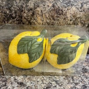Lemon shaped salt and pepper shakers